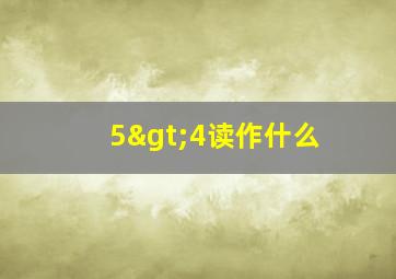 5>4读作什么